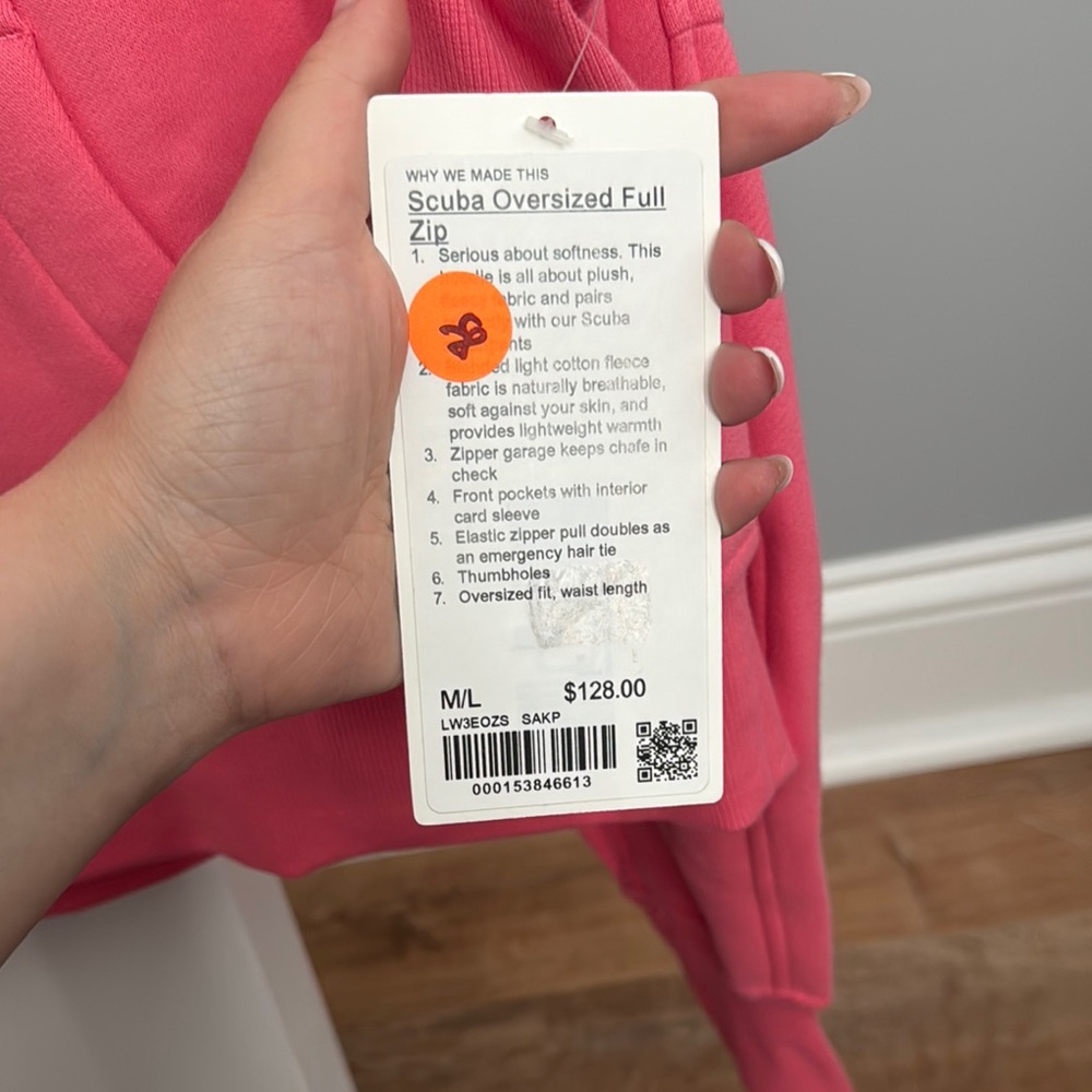Lululemon Athletica Pink Scuba Oversized Full Zip Hoodie - Picture 5 of 8